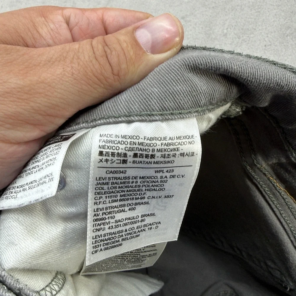 Levi's 513 Slim Straight Pants Mens 32x32 Charcoal Grey Stretch Cotton Twill